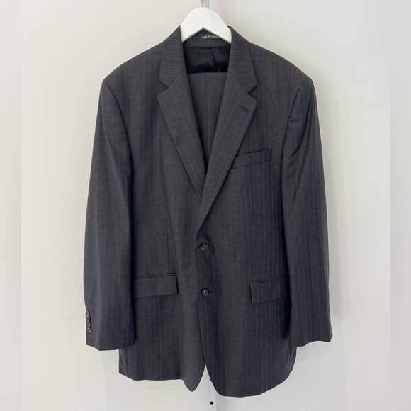 LAUREN RALPH LAUREN GRAY PINSTRIPE MEN'S SUIT 44L - Picture 4 of 17